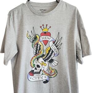 Ed Hardy Tee S/M Unisex New York City Skull Snake Crown Eagle Y2K Vintage Vibes